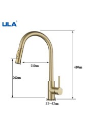 ULA Touch Kitchen Mixer Faucet Sensor Kitchen Faucet Crane Sink Mixer Rotate Kitchen Tap Pull Out Faucet With Sensor Gold Tap