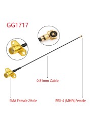 100pcs RG178/RF1.13mm Coaxial Cable SMA 2 Hole Female to u.FL/IPX/IPEX1/4 MHF4 Female Jack Pigtail 3G Antenna Extension Wire Cord