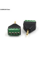 1pc Video AV Balun 3.5mm 4 Pole Stereo Male to AV Screw Terminal Stereo Jack 3.5mm Male 4 Pin Terminal Block Plug Connector