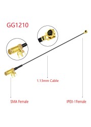 100pcs SMA Flat Female to u.FL/IPX/IPEX1/IPEX4 MHF4 Female Jack Pigtail RG178 Coaxial Cable 3G Antenna Extension Wire Cord