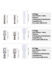 180pcs + pliers 2.8/4.8/6.3mm, electrical connector, butt crimping terminal, female and male wire and cable splicing terminal