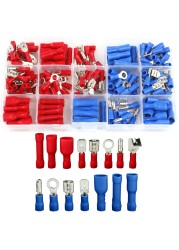 200pcs Durable Practical Tools Crimp With Case Metal Electrical Cold Pressing Assorted Insulated Wire Connector Kit