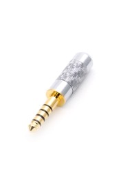 10pcs Gold Plated Carbon Fiber Jack 4.4mm 5 Pole Audio Connectors Pure Copper Connector With 6mm Wire Hole