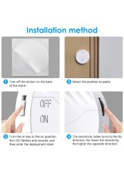 Elecpow Tuya Smart WiFi Door Alarm & Window Vibration Sensing Protection Security Protection Works with Alexa, Google, Smart Life