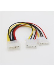 Power Splitter Adapter Cable 4 Pin Molex Male Power to 2x IDE 4 Pin Female Y Splitter Extension Adapter Connector Cable 20cm