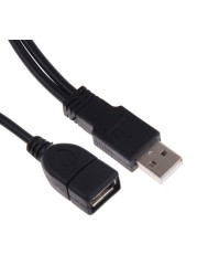 2 منفذ USB2.0 Hub USB 2.0 ذكر إلى 2 المزدوج USB أنثى جاك الفاصل محور الطاقة سلك مهايئ لكابل هاتف الكمبيوتر المحمول