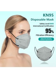 قناع KN95 قناع 5 طبقات من Mascarillas FPP2 قناع الوجه للبالغين من homologada KN95 Mascherine FFP2 شهادة CE قناع حماية FFP2