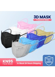 Elough Mask 3D KN95 Mask Black Disposable Mascarillas fpp2 Gay Colors mascaras kn95 ffp2 maske 4 layers respirator mask