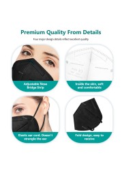 5 Layer FFP2 Mascarillas FFP2 Gay Masks Adult KN95 Black ffp2fan KN95 Mascarillas FPP2 Negras