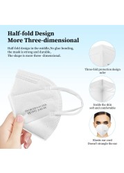 10-100pcs KN95 Masks ffp2fan 5 Layers Mouth Mask KN95 Respirator Certified Surgical Mask FPP2 Approved Face Mask Mascara Masken