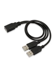 2.0 USB واحد الإناث ، اثنين كابل شحن البيانات الذكور واحد إلى اثنين كابل شحن 1 دقيقة 2USB كابل بيانات 30 سنتيمتر