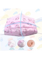 Cute Cat Baby Face Mask Disposable Kids Face Mask Pink Girl 3 Slices Massage Mask For Kids