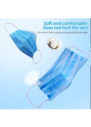 Mouth Masks 3-Layer Anti Dust Disposable Mascarillas 10/50/100 Pcs Non-woven Meltblown Cloth Masks Elastic Ear Loop Face Mask