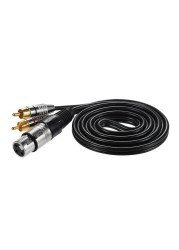 Rca Line Audio Line 2RCA إلى XLR كانون ذكر/أنثى مزدوجة لوتس إلى كانون كابل الصوت 0.3 متر ثلاثة النواة الأسلاك النحاسية العارية