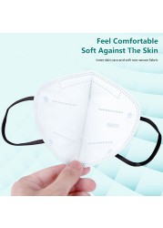 10-200pcs Mascarillas KN95 Certified 5 Layers Black KN95 Masks Colorful ffp2mascarilla Adult FP2 FPP2 Approved Mask FFP2