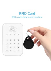 Wireless Smart Keypad Lock Touch Keypad Rfid Card Unlock White Home Security 433MHz Frequency Connect to Alarm Host