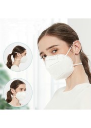 CE Mascarias Headband FFP2 Mask KN95 Black White 5 Layers Face Mask KN95 Mouth Filter Respirator Mask Adults