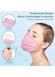 10-200 قطعة KN95 قناع ffp2 الوجه mascarilla fpp2 homologada 5 طبقات واقية mascarillas fp2 الالوان FFP2Mask mascherina ffpp2