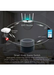 ZigBee Smart Knob Switch Wireless Scene Switch Rotate Press Button Automation Controller Tuya Smart Life Smart Home Via Gateway