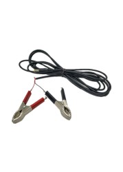 3M Long DC Battery Clip Cord Male to Alligator Clip Cord DC 12V 24V Universal Audio Cable Red and Black Clip