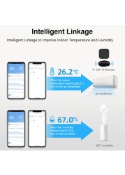 مستشعر درجة الحرارة والرطوبة من Tuya يعمل بالواي فاي لعام 2022 للمنزل الذكي عن طريق جهاز تحكم عن بعد SmartLife مع عرض يدعم أليكسا جوجل