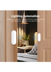 Tuya ZigBee Window Door Sensor Wireless Door Open Closed Notification Detector Smart Home Security Alarm Work with Alexa Google