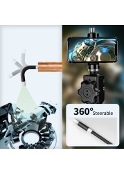 5.5mm/8.5mm 5.0MP 180 Degree Industrial Orientation Borescope Endoscope Automotive Inspection Camera with 6 LED for iPhone Android PC