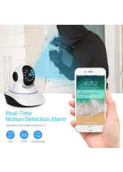 BESDER 3MP Dual Antanne Wireless IP Camera Smart WiFi IP Camera 360 Degree Home Panoramic Night Vision Webcam Cam