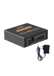 New Compatible HDMI Splitter 4k Full HD 1080p Video HDMI Converter Compatible 1X2 1X4 Split 1 in 2 Out for HDTV DVD