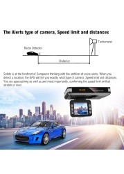 9V~24V DVR Video Recorder 2 in 1 Driving Camera Car Radar Detector Stream Detection 12 Languages ​​Car Dashboard Detector