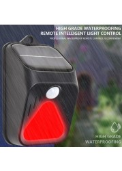 Solar LED human body induction lamp, waterproof outdoor patio pet automatic identification smart warning