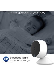 Arente Mini Security Camera 1080P Night Vision Crying Monitor Indoor Security Webcam With 2.4G WiFi