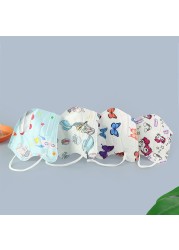 FFP2 KN95 Butterfly Mask For Kids Thicker 5 Layer KN95 Mask Kids Mouth Mask Anti-Fog Student Respirator Mask