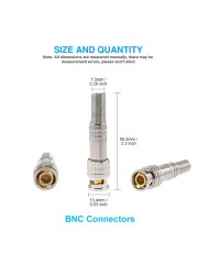 2pcs/5pcs/10pcs BNC JR-B25 Male Welding BNC Connector For Security Cctv Camera System Wired Cctv Camera Security System