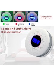 Smoke And Carbon Carbon Monoxide Detector Fire Protection Combination Smoke Co Alarm Built In Beep Battery Powered Easy To Install