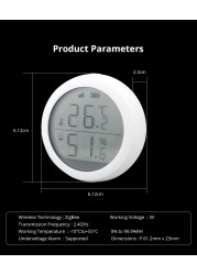 Tuya Zigbee-كاشف الرطوبة مع شاشة LCD ، يعمل مع مساعد المنزل Conbee 2 ، Sonoff ، Smartthings ، مستشعر درجة الحرارة