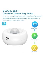 WiFi Smart PIR Motion Sensor 360 Degree All Round Wireless Detection Infrared Detector Home Security Tuya Remote Control Thief