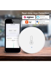 Tuya Smart Temperature Humidity Sensor Zigbee Indoor Real-time Monitor Thermometer Detector Smart Life Control For Alexa