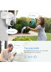 كاميرا Hiseeu 2022 لاسلكية بدقة 3 ميجابكسل PTZ مزودة بقبة IP ومزودة بخاصية الواي فاي للأماكن المفتوحة في اتجاهين للصوت CCTV بدقة 2 ميجابكسل ومراقبة فيديو ذكية 5 ميجابكسل