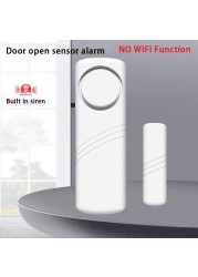 Tuya WiFi Door Sensor Siren Loud 110 dB Sounder Wireless Window Call Switch Sensor for Home Security Intrusion Burglar Alarm