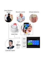 2022 PGST PG107 تويا نظام إنذار 4.3 بوصة شاشة WIFI GSM جي بي آر إس لص أمن الوطن مع PIR محس حركة كاشف الدخان النار