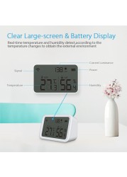 WiFi Smart Home Temperature Humidity Sensor With LCD Screen Indoor Thermometer Work Alexa Google Home Via Tuya APP Control