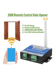 G202/RTU5024 2G GSM Gateway Opener Relay Switch Wireless Remote Control Door Access Free Call 850/900/1800/1900MHz Door Opener