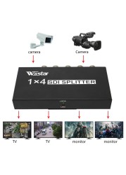 Wiistar SDI الفاصل 1 في 4 خارج SDI موسع محول 1x4 دعم 3G/SD/HD-SDI 1080P للفيديو رصد