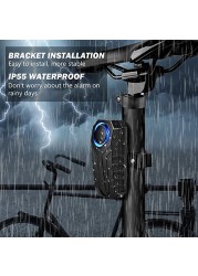 2022 Awapow Anti-theft Bicycle Alarm 113dB Vibration Remote Control Waterproof Alarm With Fixed Buckle Motorcycle Safety