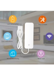 Tuya Wifi Smart Water Leakage Detector Water level  Sensor Water Leak Alert Smart Life Remote Control Home Security Alarm System