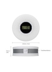 2022 ESCAM 2 in 1 LCD Display Carbon Monoxide and Smoke Combo Detector Battery Operated CO Alarm with Flashing LED Light