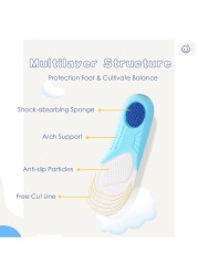 NOIPACE Children Sports Foam Insoles Orthotic Arch Support Shoes Comfortable Cushion Performance Heel Cushion Plantar Fasciitis Sole