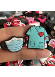 Free Shipping 25pcs Croc Charms Designer Cartoon Food Medical Animal PVC Clogs Wristbands Shoe Decoration Party Gifts Wholesale