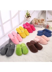 Cute Soft Plush Cotton Slippers Unisex Non-slip Couples Slippers Furry Indoor Home Slippers Women Bedroom Shoes Flip Flops Flats